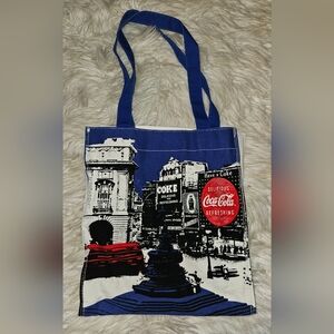 Vintage Y2K Coca-Cola Reusable Tote Bag | Bottle Cap Promo | Zipper Pocket